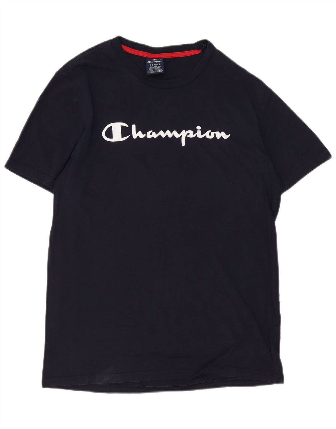 CHAMPION Mens Graphic T-Shirt Top XL Navy Blue Cotton
