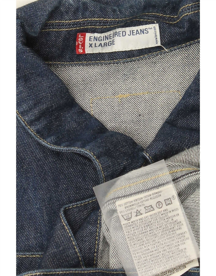 Levi's Womens Denim Jacket UK 42 XL Navy Blue Cotton