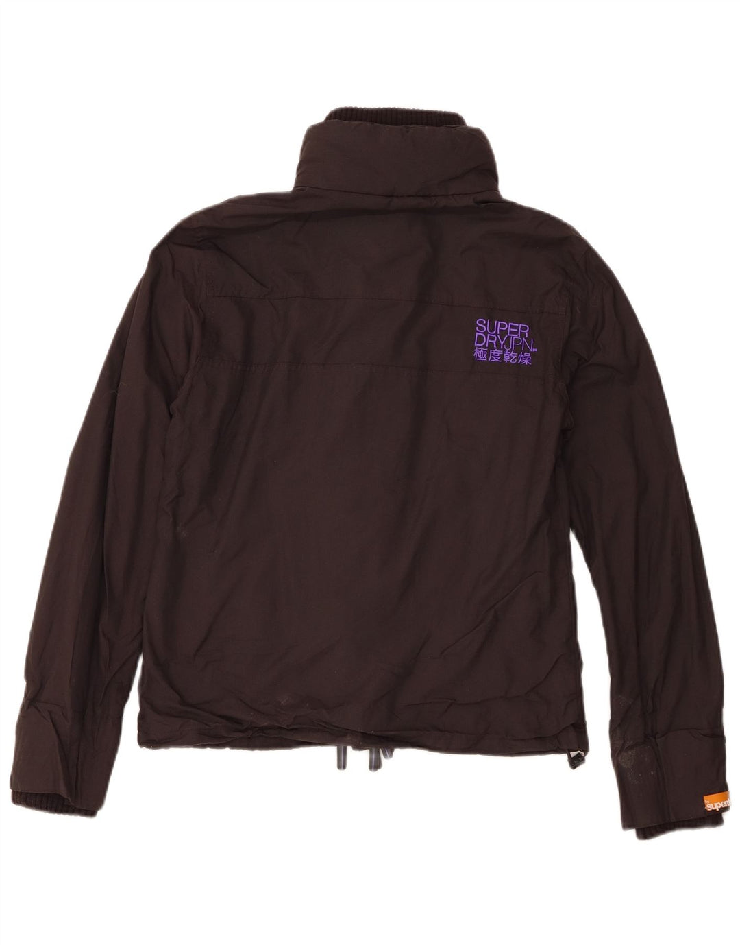 Superdry Womens Rain Jacket UK 14 Large Black Nylon