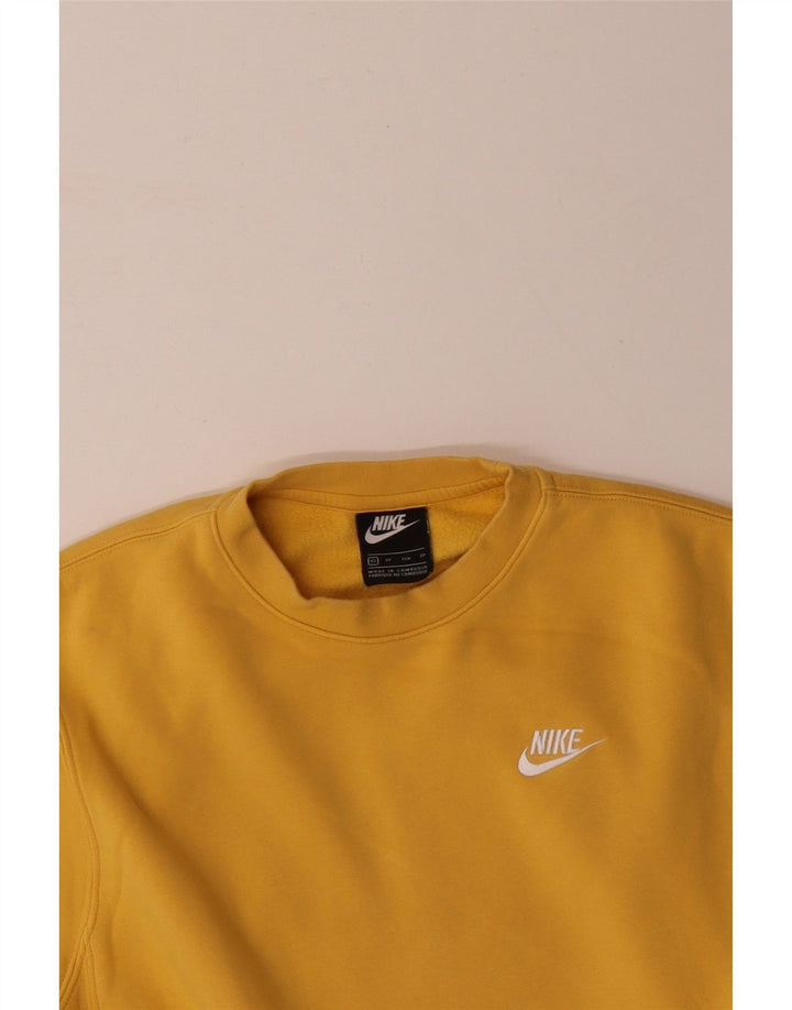 NIKE Mens Sweatshirt Jumper XS Yellow Cotton