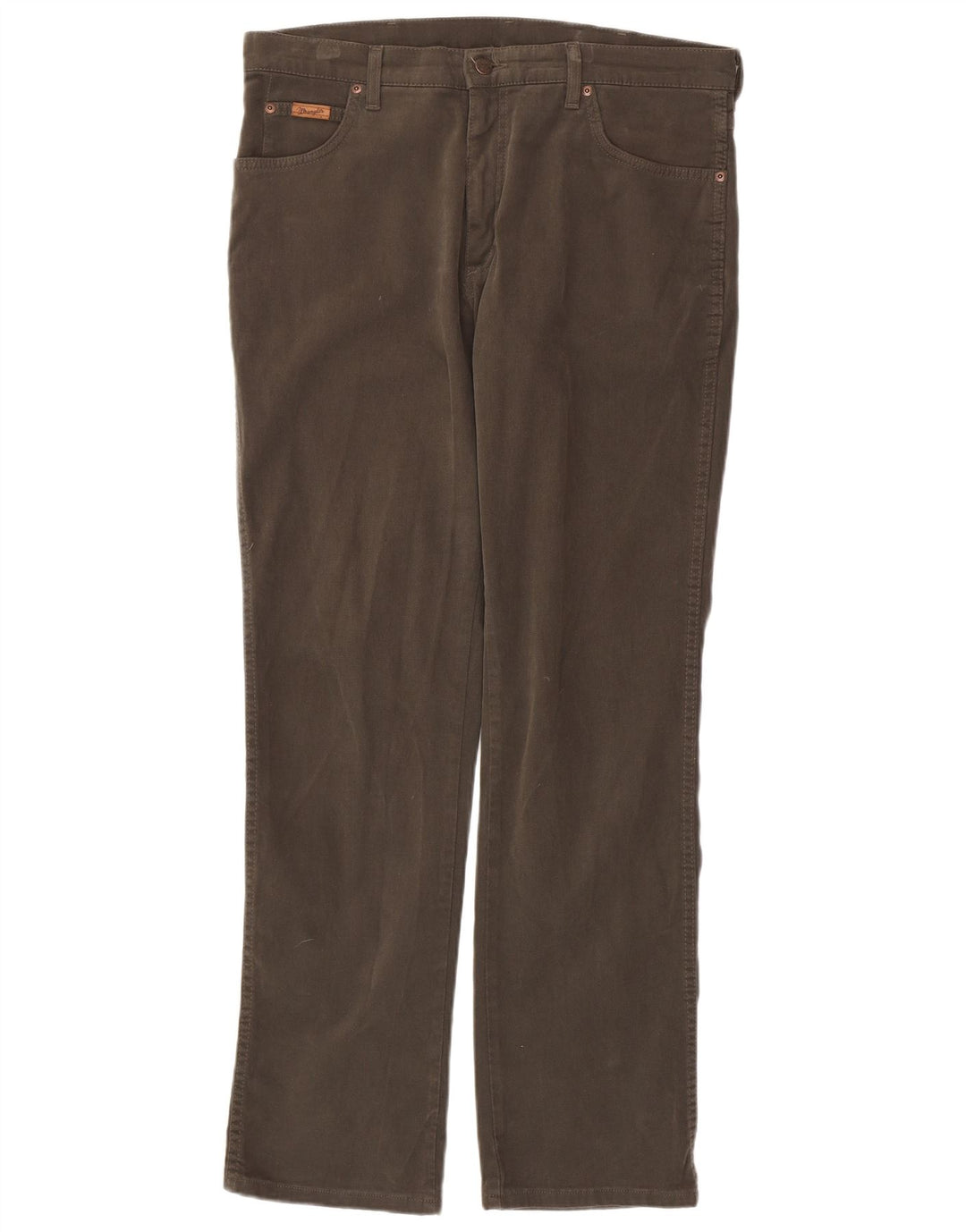 WRANGLER Mens Texas Stretch Straight Casual Trousers W36 L34 Brown Cotton