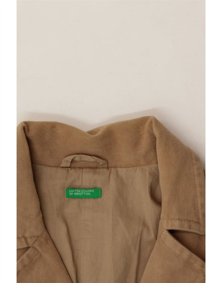 BENETTON Womens 3 Button Blazer Jacket IT 40 Small Beige Cotton Vintage Benetton and Second-Hand Benetton from Messina Hembry 