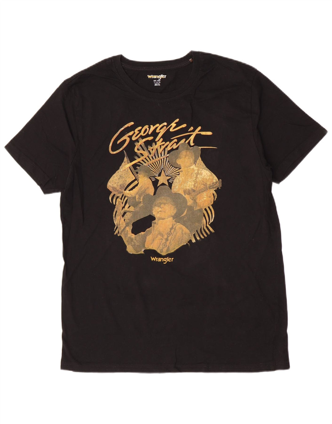 Wrangler Mens Graphic T-Shirt Top Large Black