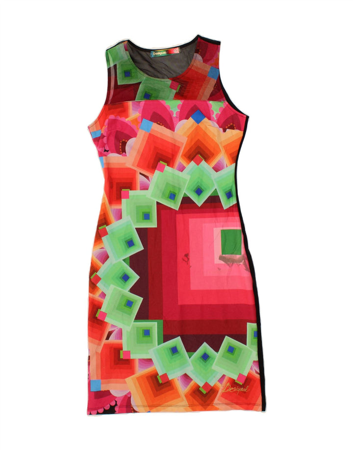 DESIGUAL Womens Sleeveless Sheath Dress UK 12 MMedium Multicoloured Vintage Desigual and Second-Hand Desigual from Messina Hembry 