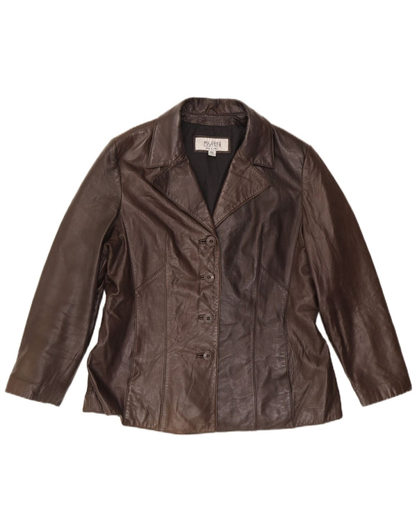 WILSONS Womens Maxima Leather Jacket UK 18 XL Brown Leather
