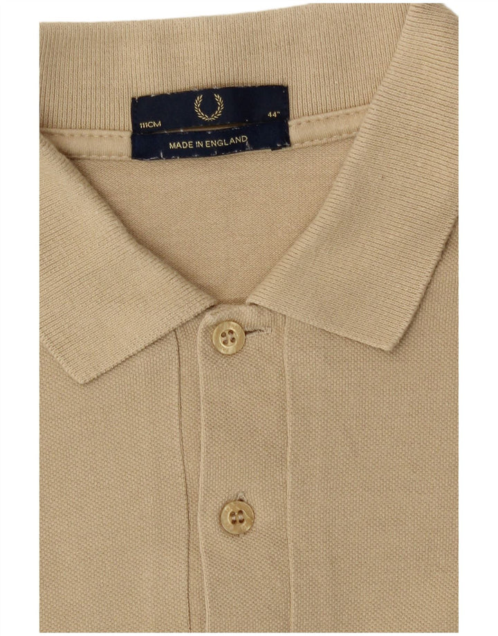 Fred Perry Mens Polo Shirt  Medium Beige Cotton