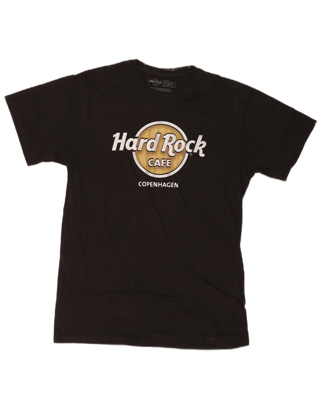 Hard Rock Cafe Mens Copenhagen Graphic T-Shirt Top Medium Black Cotton