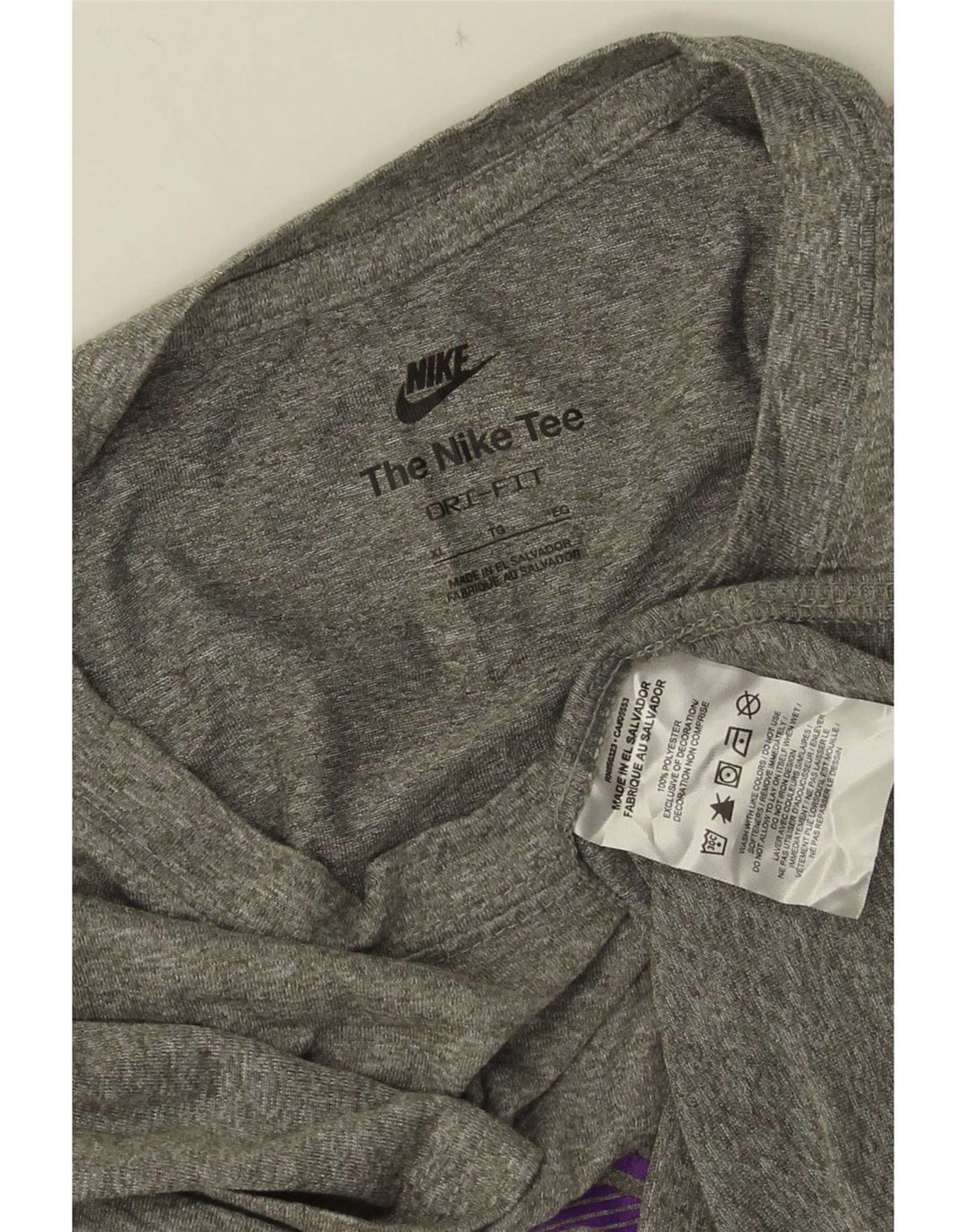 Nike Mens Dri Fit Graphic T-Shirt Top XL Grey Polyester