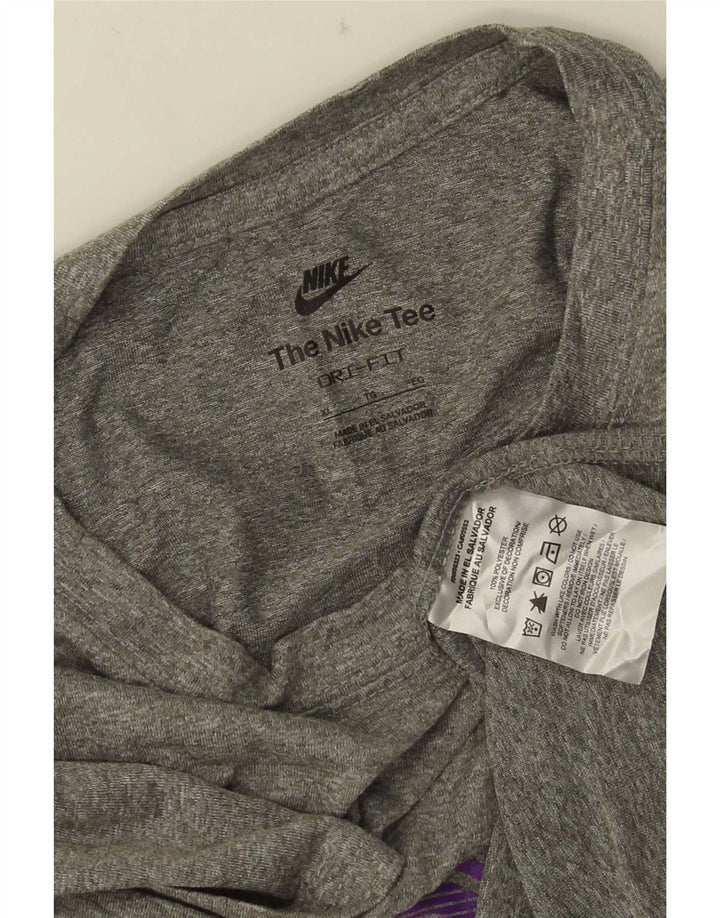 Nike Mens Dri Fit Graphic T-Shirt Top XL Grey Polyester