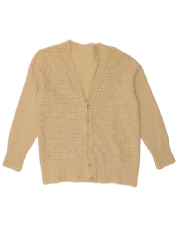 Vintage Womens Cardigan Sweater UK 10 Small Beige