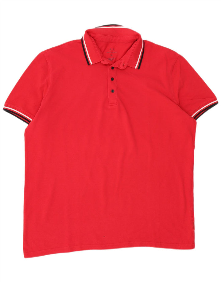 Armani Exchange Mens Polo Shirt XL Red Cotton