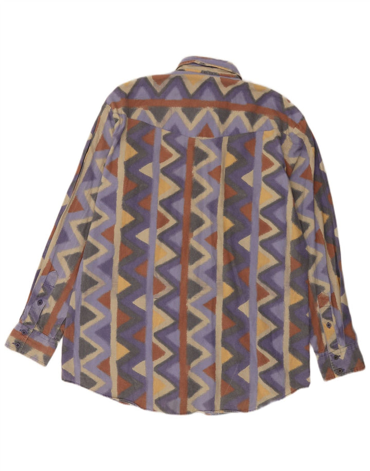 Vintage Mens Shirt Large Multicoloured Chevron