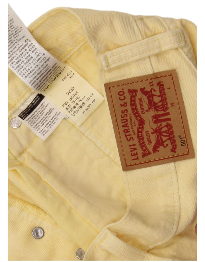 LEVI'S Womens 501 Denim Shorts W30 Medium  Yellow Cotton