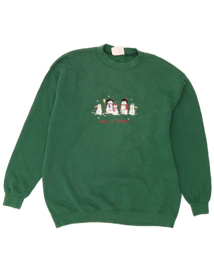 Lee Mens Graphic Sweatshirt Jumper Large Green Cotton