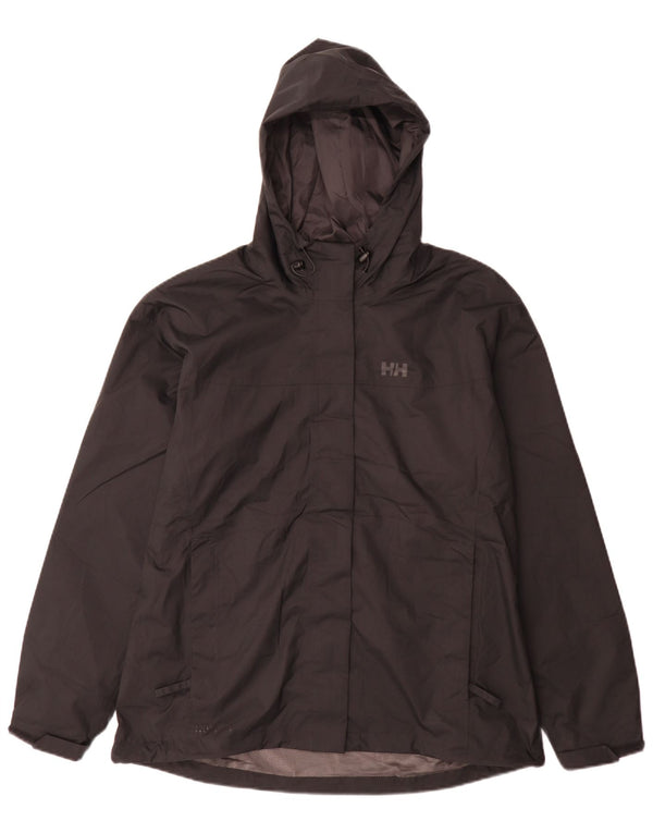 Helly Hansen Womens Hooded Rain Jacket UK 18 XL Black Polyester