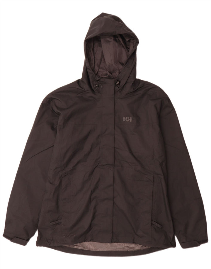 Helly Hansen Womens Hooded Rain Jacket UK 18 XL Black Polyester