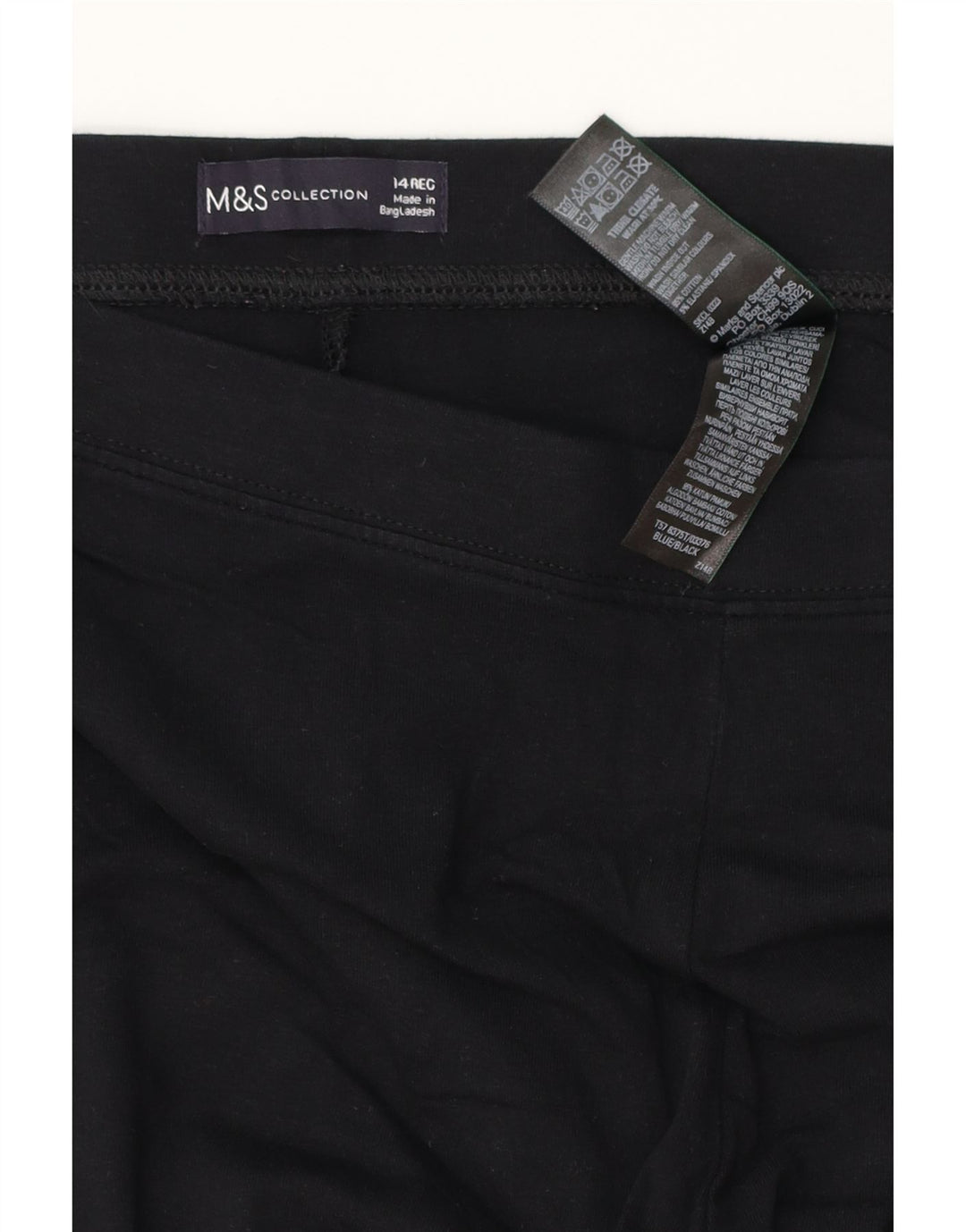 MARKS & SPENCER Womens Leggings UK 14 Large  Black Cotton