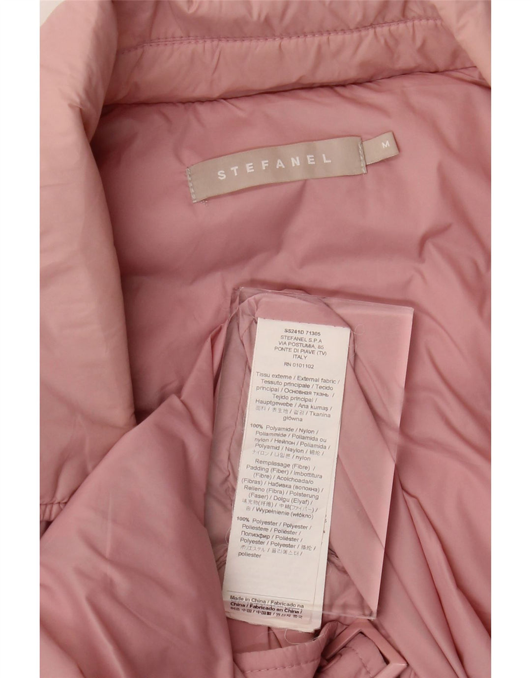 Stefanel Womens Padded Jacket UK 12 Medium Pink Polyamide