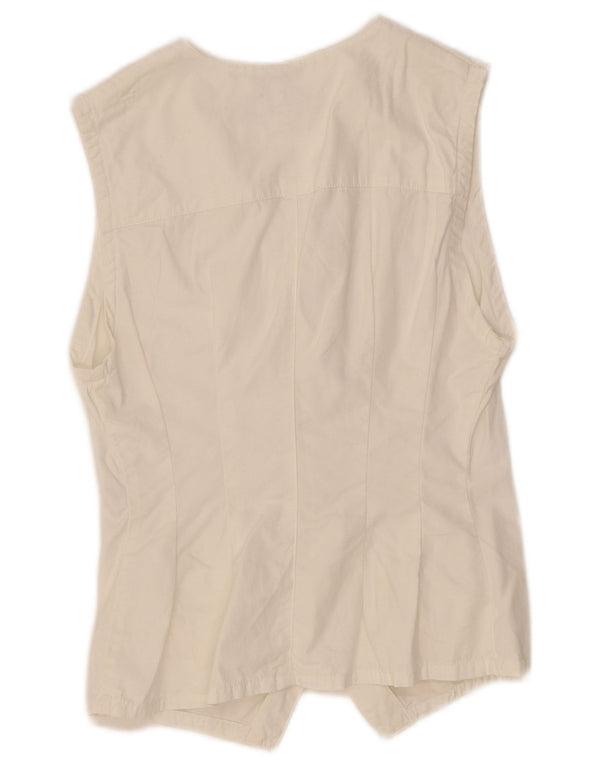 RENE LEZARD Womens Waistcoat UK 12 Medium White Cotton