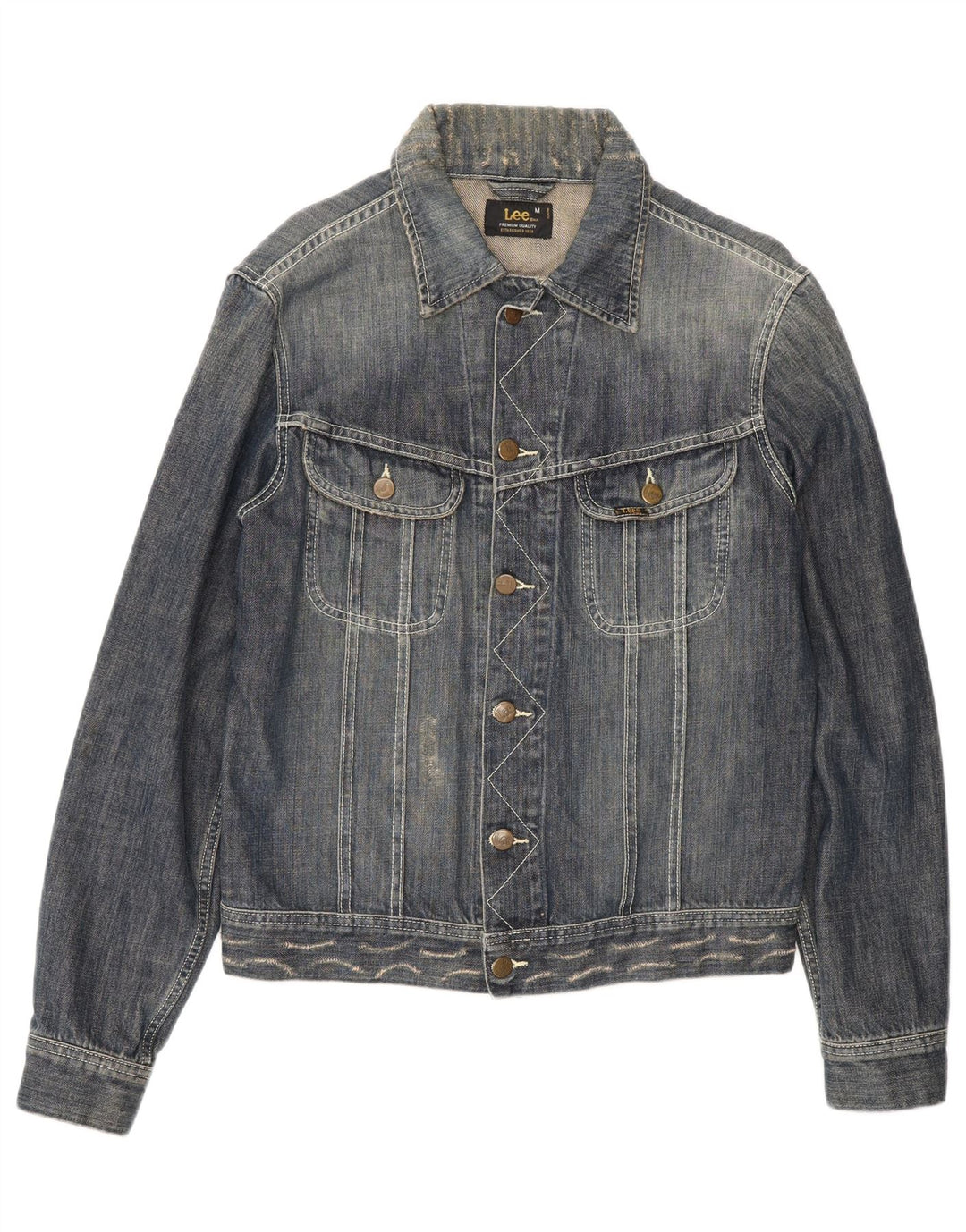 Lee Womens Denim Jacket UK 14 Medium Blue Cotton