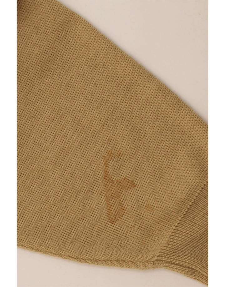 GABICCI Mens Crew Neck Jumper Sweater XL Beige Argyle/Diamond Wool