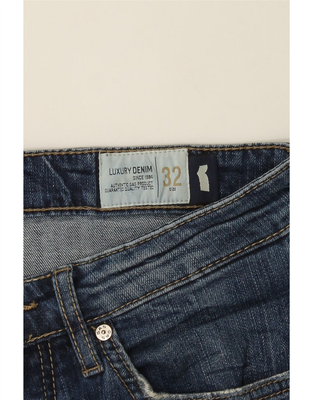 GAS Womens Straight Jeans  W32 L32 Blue Cotton Vintage Gas and Second-Hand Gas from Messina Hembry 