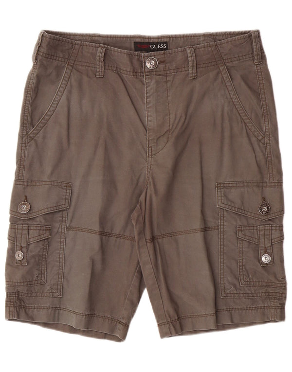 Guess Mens Cargo Shorts W32 Medium Grey Cotton