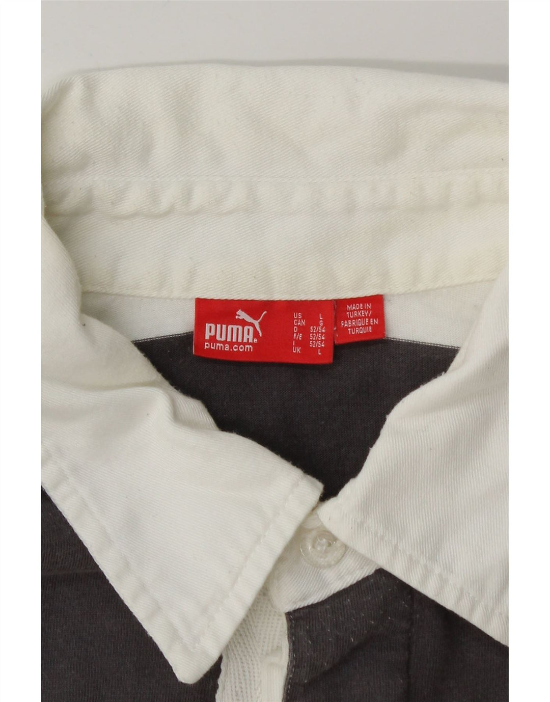 PUMA Mens Graphic Long Sleeve Rugby Polo Shirt Large Multicoloured Striped