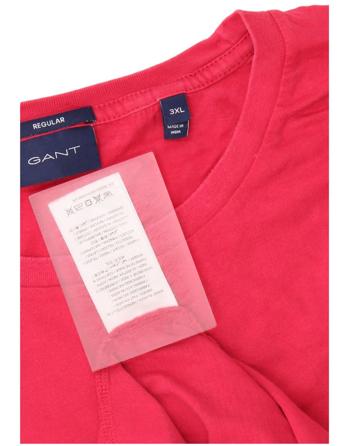 Gant Mens Regular T-Shirt Top 3XL Pink Cotton