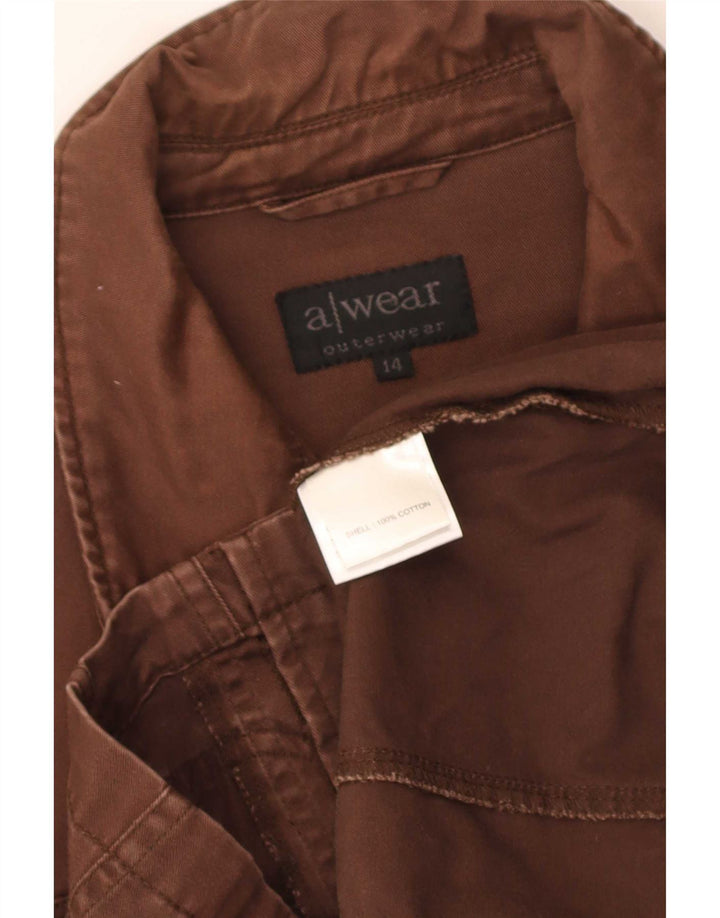 Awear Womens Utility Jacket UK 14 Medium Brown Cotton