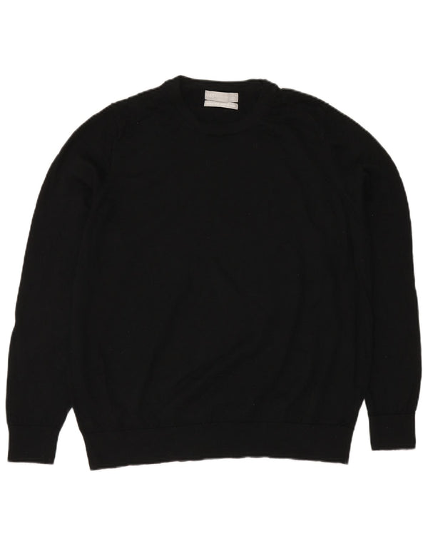 MARKS & SPENCER Womens Crew Neck Jumper Sweater UK 20 2XL Black