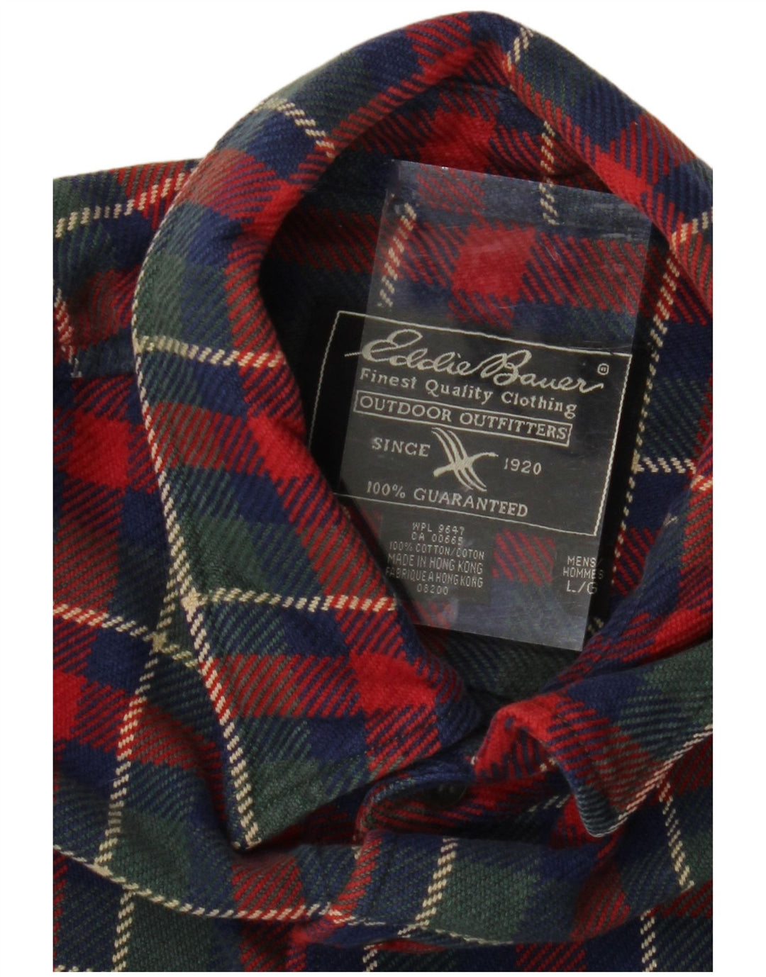 EDDIE BAUER Mens Flannel Shirt Large Multicoloured Check Cotton