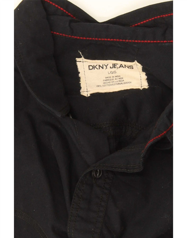Dkny Mens Graphic Shirt Large Black Cotton