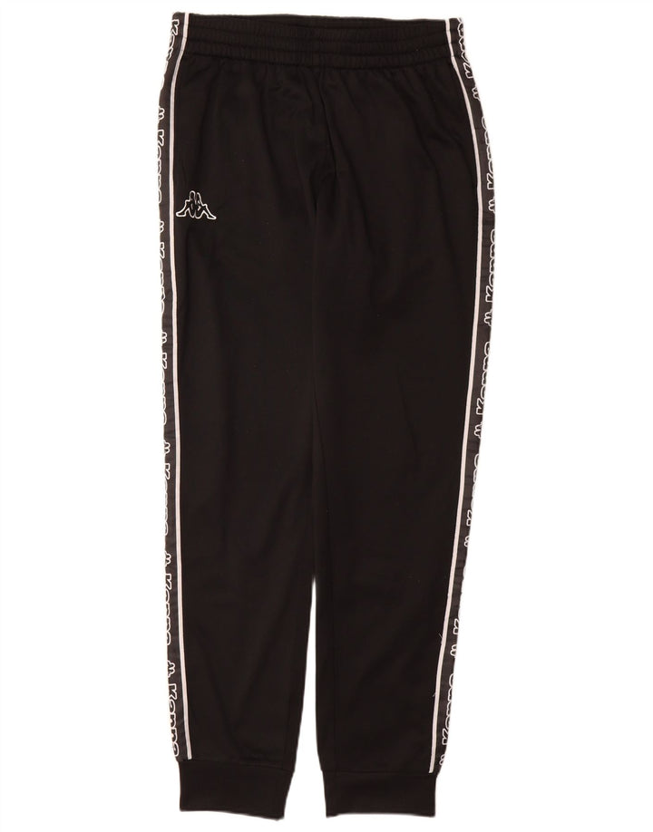 Kappa Mens Graphic Tracksuit Trousers Joggers Small Black Polyester