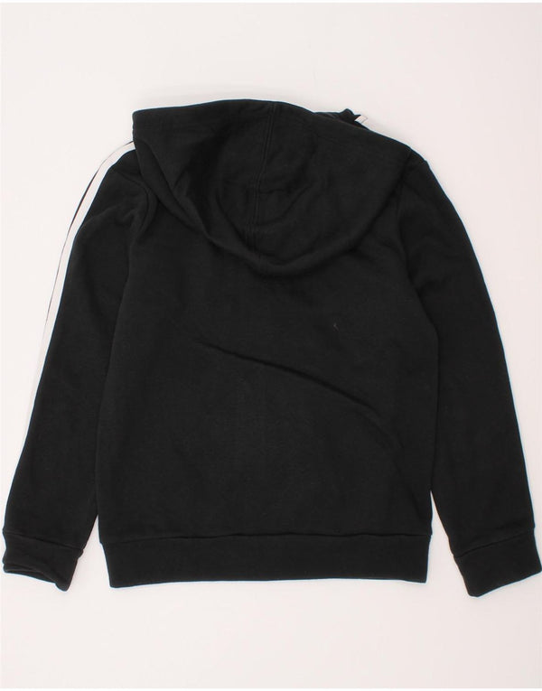 Adidas Boys Zip Hoodie Sweater 7-8 Years Black Colourblock Cotton