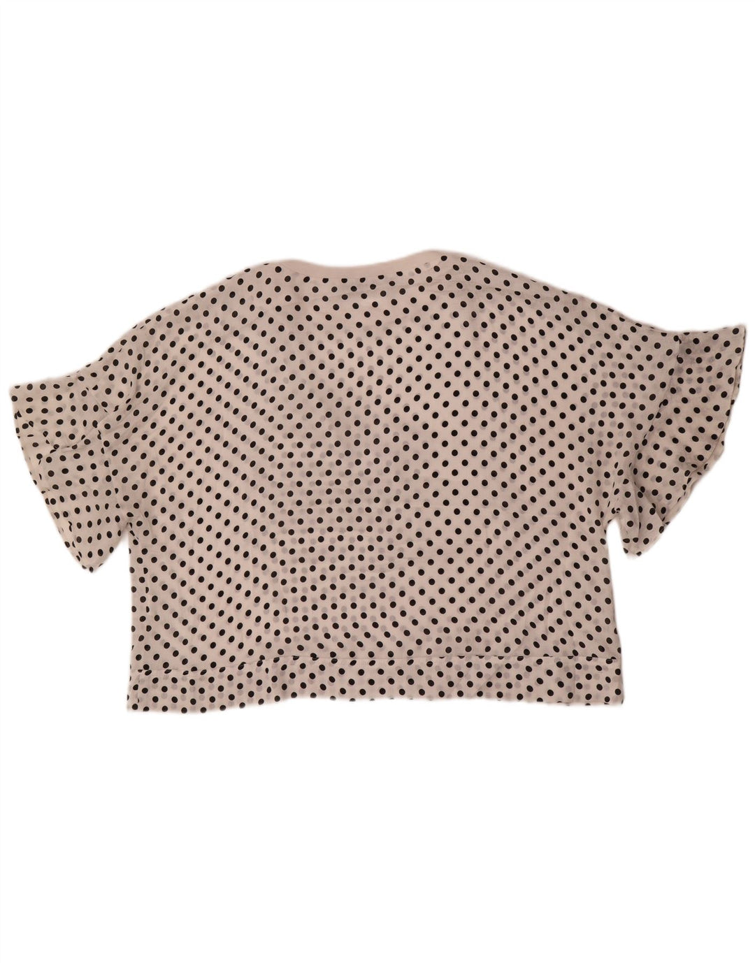Zara Womens Oversized Blouse Top UK 6 XS White Polka Dot Polyester