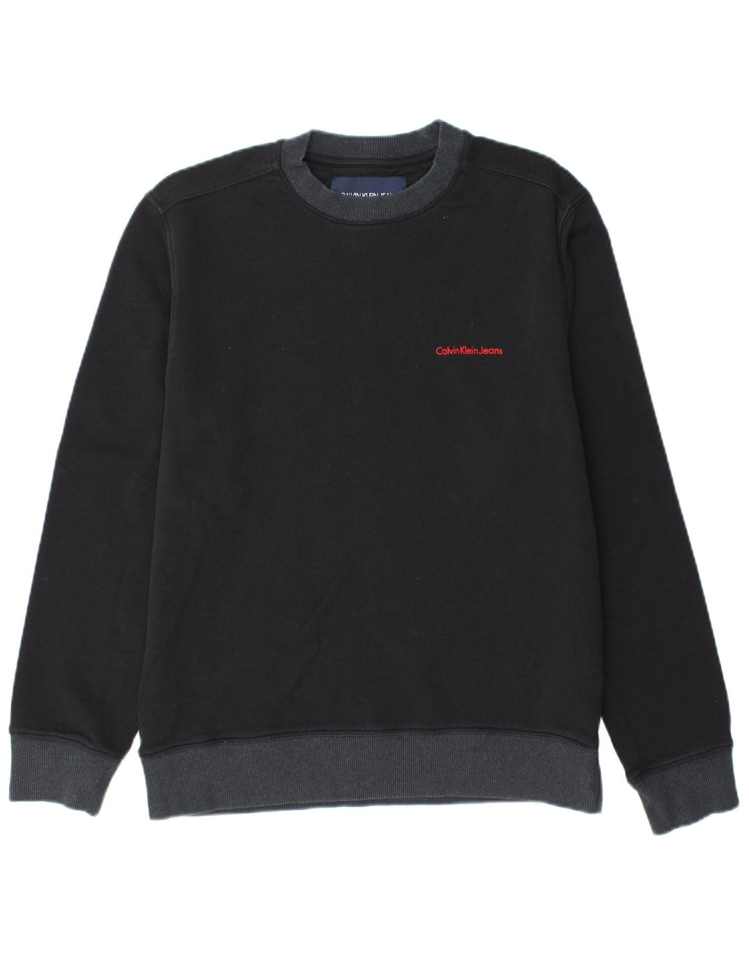 CALVIN KLEIN JEANS Mens Sweatshirt Jumper Medium Black Cotton