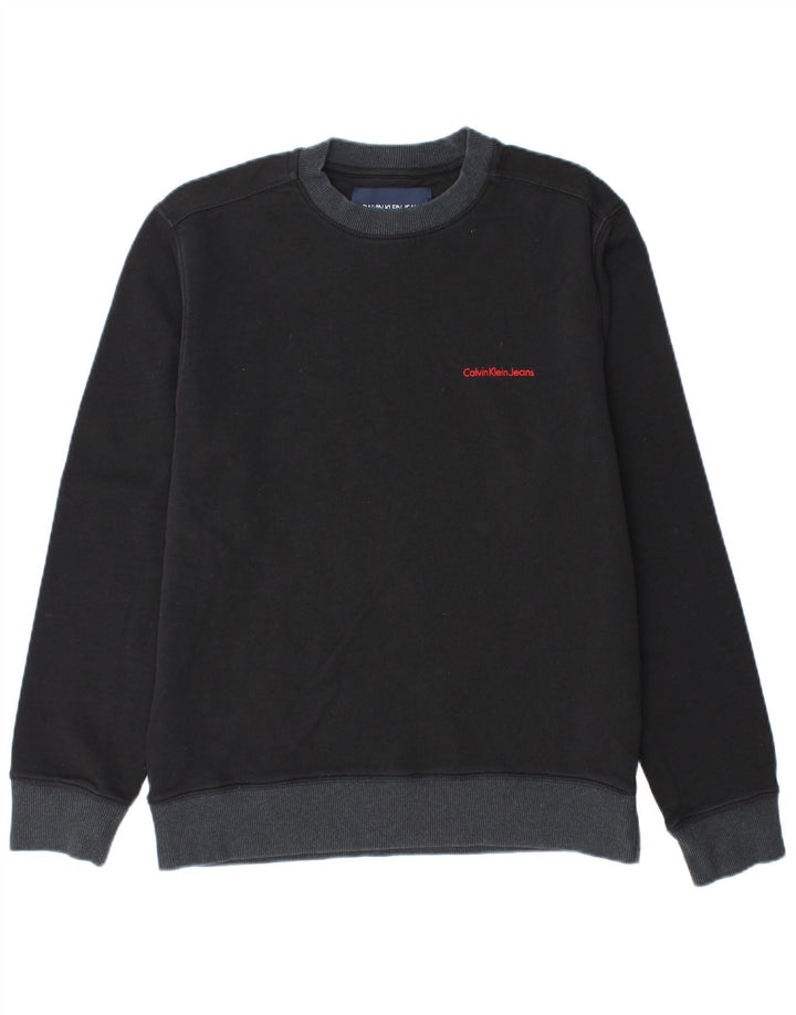 CALVIN KLEIN JEANS Mens Sweatshirt Jumper Medium Black Cotton