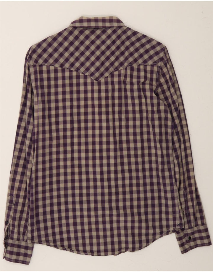 LEE Mens Shirt Medium Purple Gingham Cotton Vintage Lee and Second-Hand Lee from Messina Hembry 