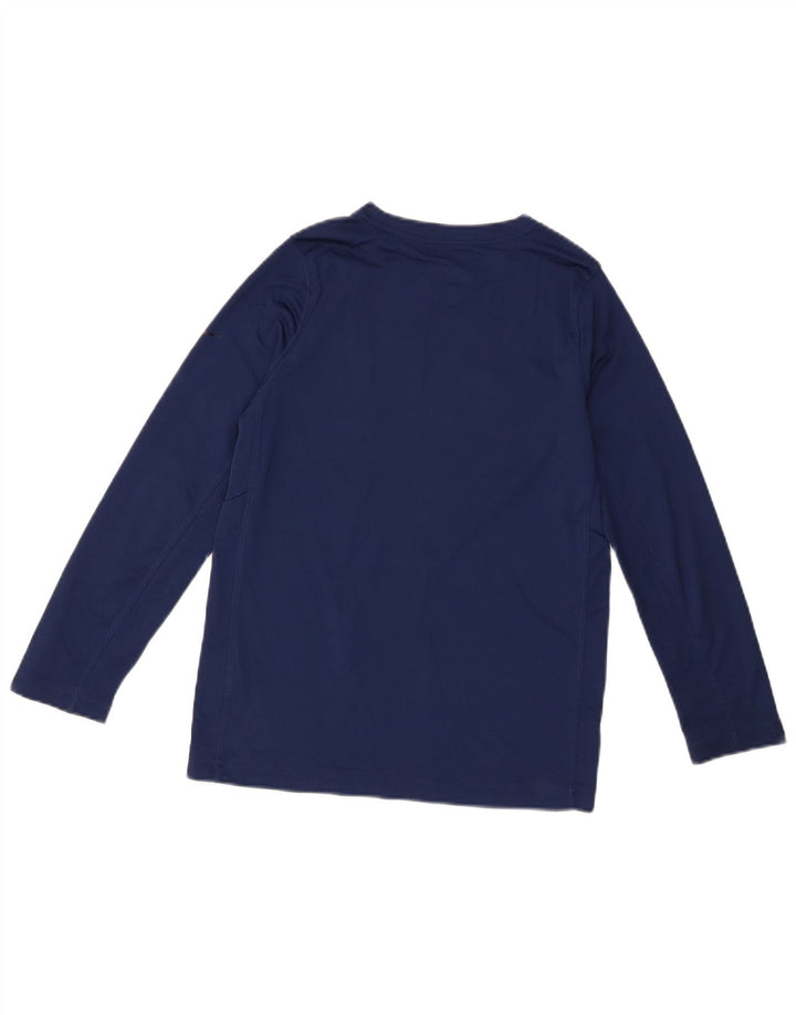 Nike Boys Dri Fit Graphic Top Long Sleeve 10-11 Years Medium Navy Blue