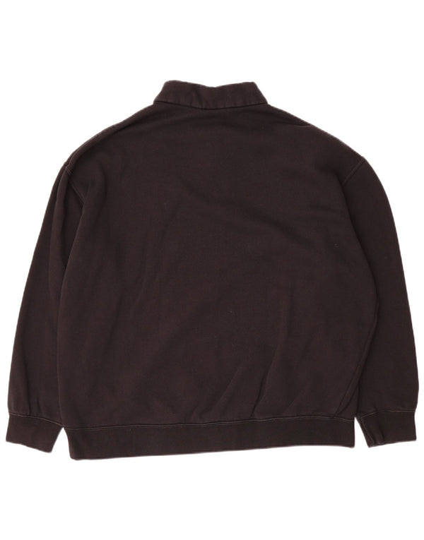 NIKE Mens Loose Fit Zip Neck Sweatshirt Jumper Small Black Cotton