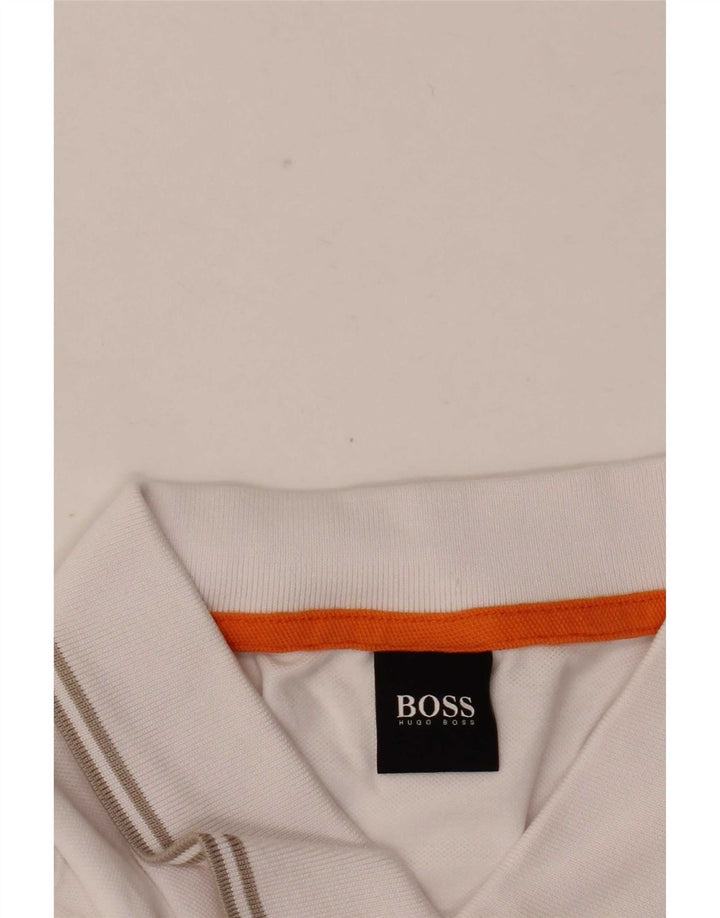 Hugo Boss Mens Polo Shirt Large White Cotton