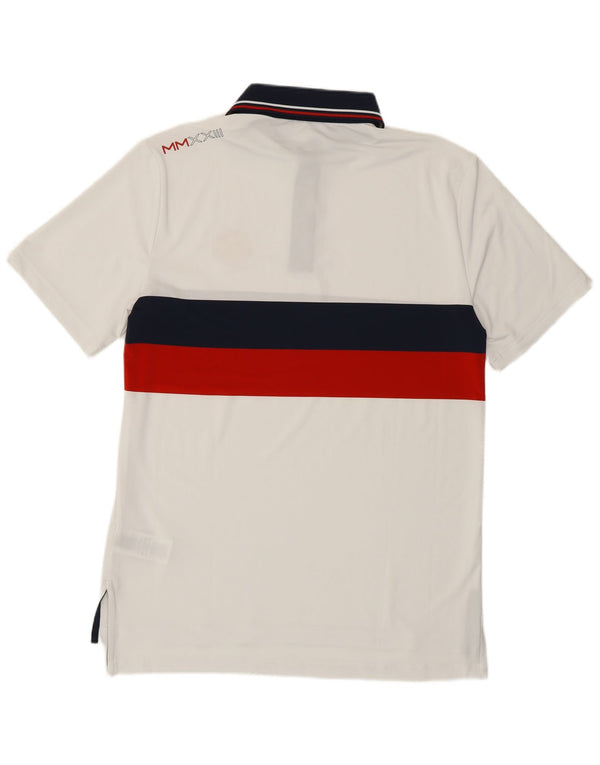 Ralph Lauren Mens USA Polo Shirt Small White Striped Polyester
