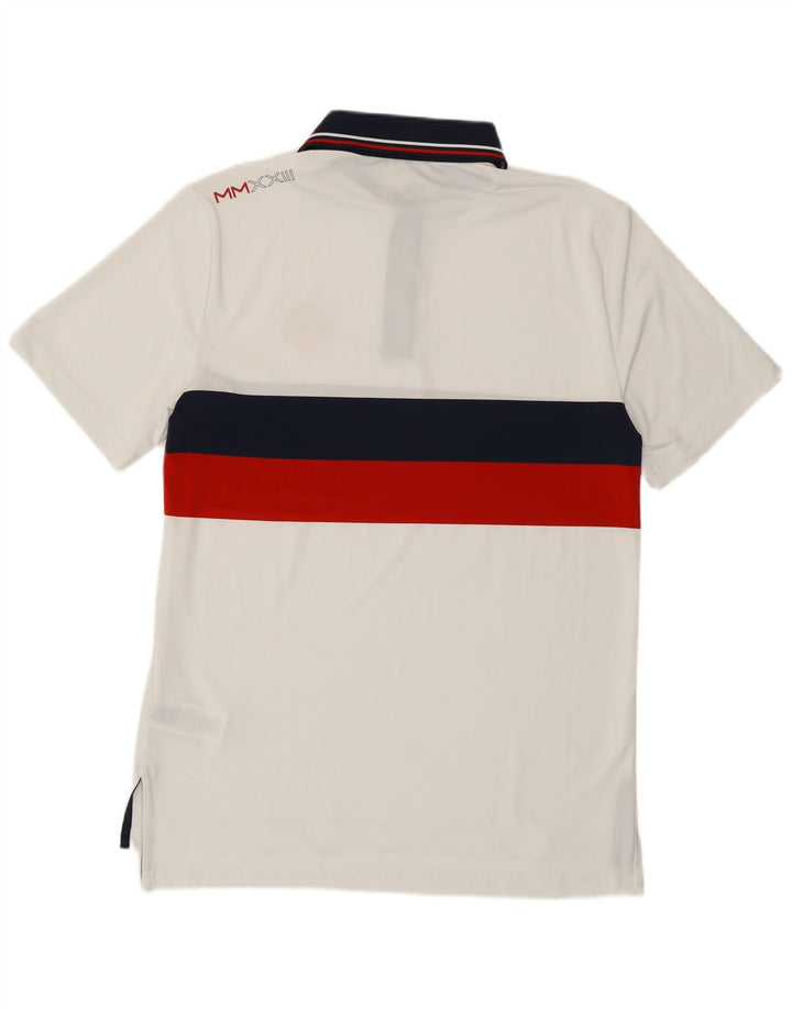 Ralph Lauren Mens USA Polo Shirt Small White Striped Polyester