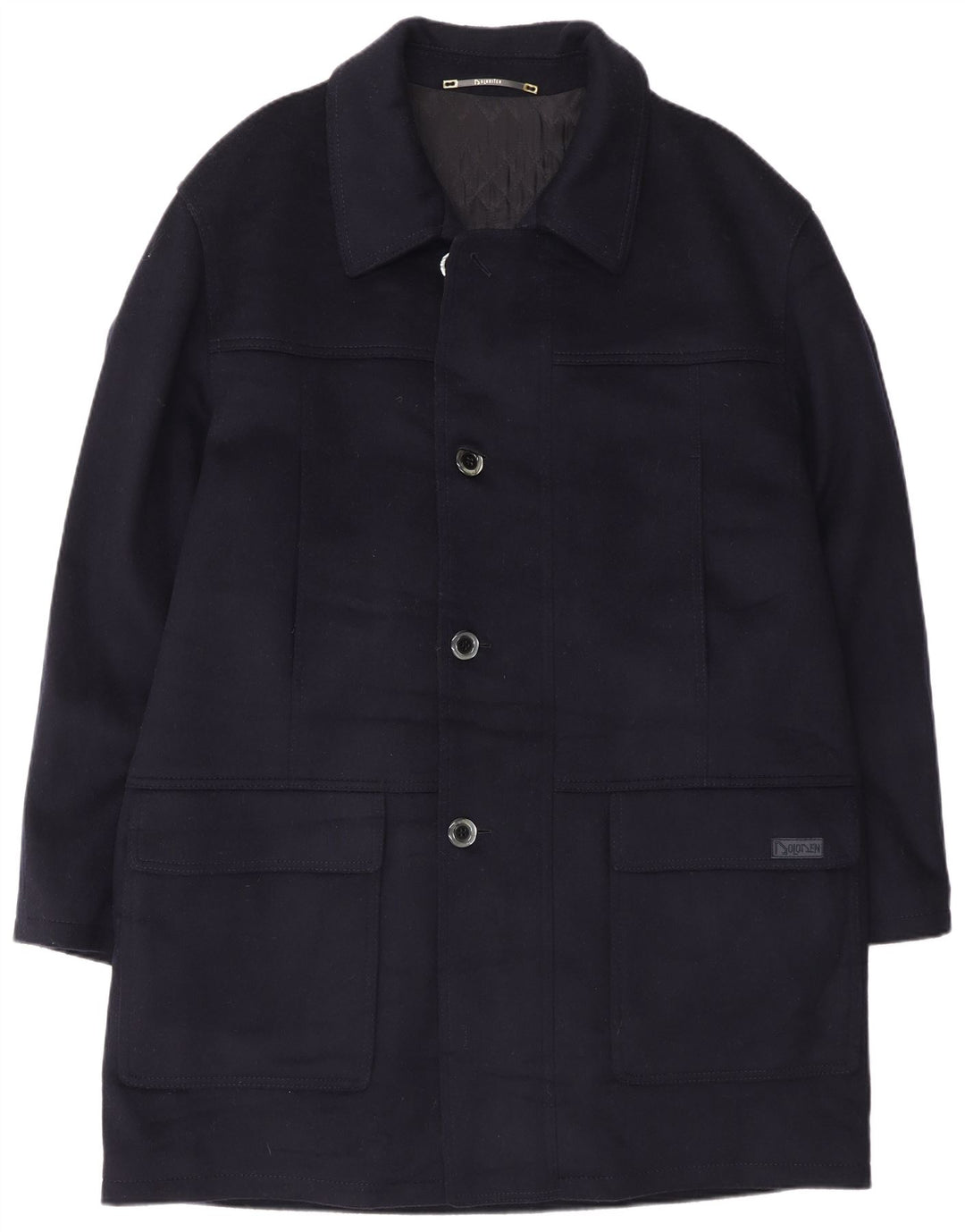 Dolomiten Mens Overcoat IT 52 XL Navy Blue Wool