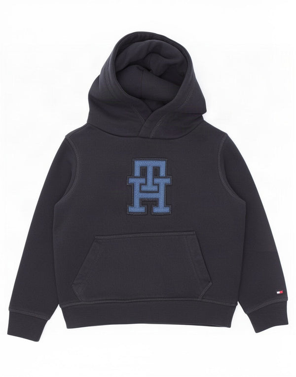 Tommy Hilfiger Boys Graphic Hoodie Jumper 4-5 Years Navy Blue Cotton