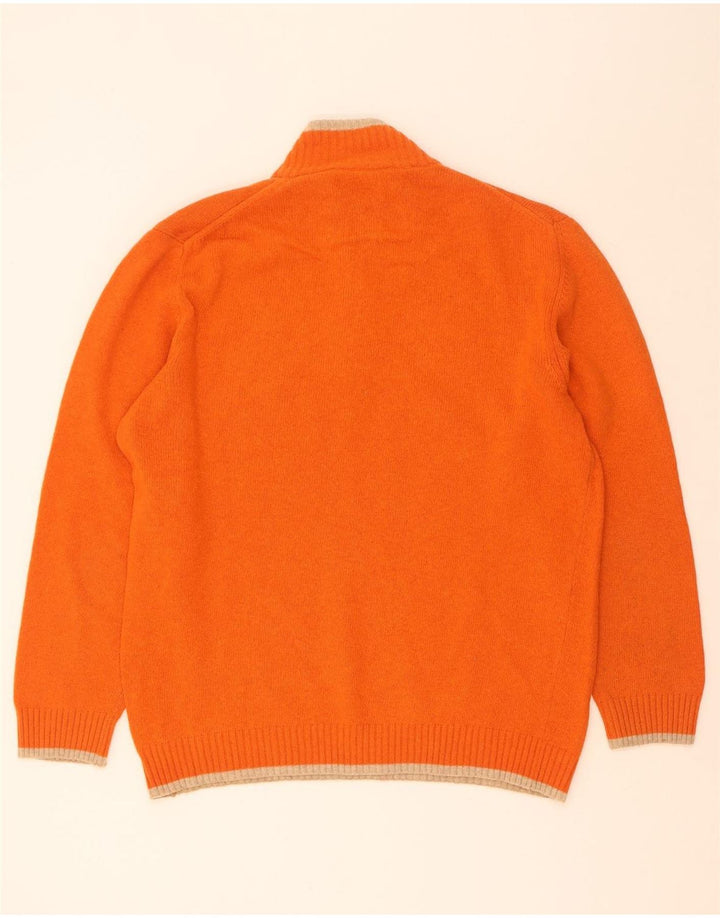 Sergio Tacchini Mens Zip Neck Jumper Sweater XL Orange Wool