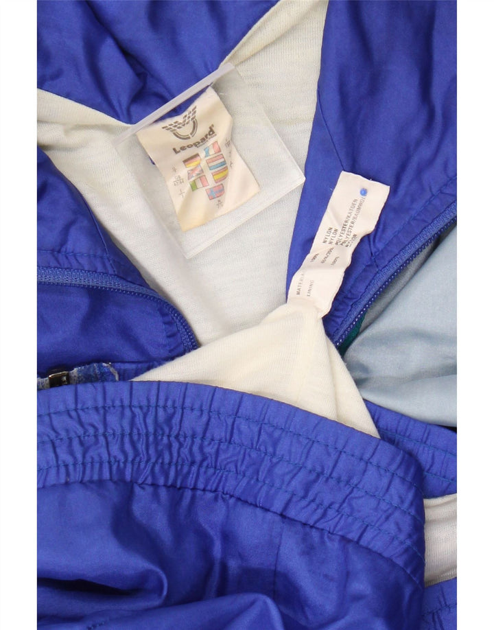 Leopard Mens Tracksuit Top Jacket UK 42/44 Large Blue Colourblock Nylon