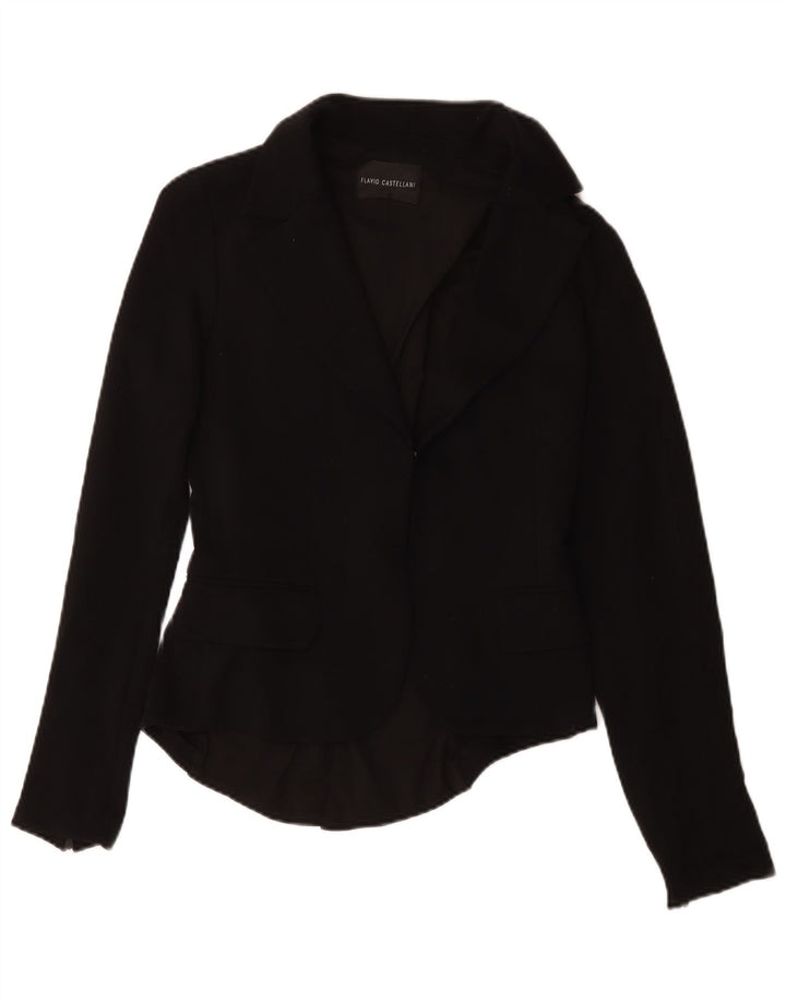 Flavio Castellani Womens Blazer Jacket UK 14 Medium Black