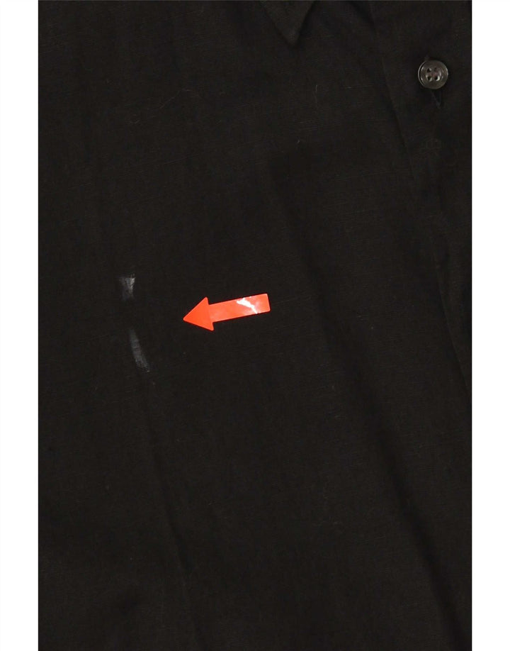 Trussardi Mens Short Sleeve Shirt Size 40 151/2 Medium Black